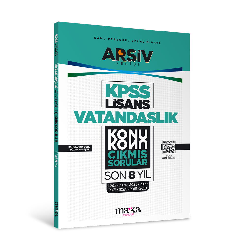 KPSS Lisans Vatandaşlık Konu Konu Çıkmış Sorular Son 8 yıl Çıkmış Sorular (2025 Dahil) Marka Yayınları