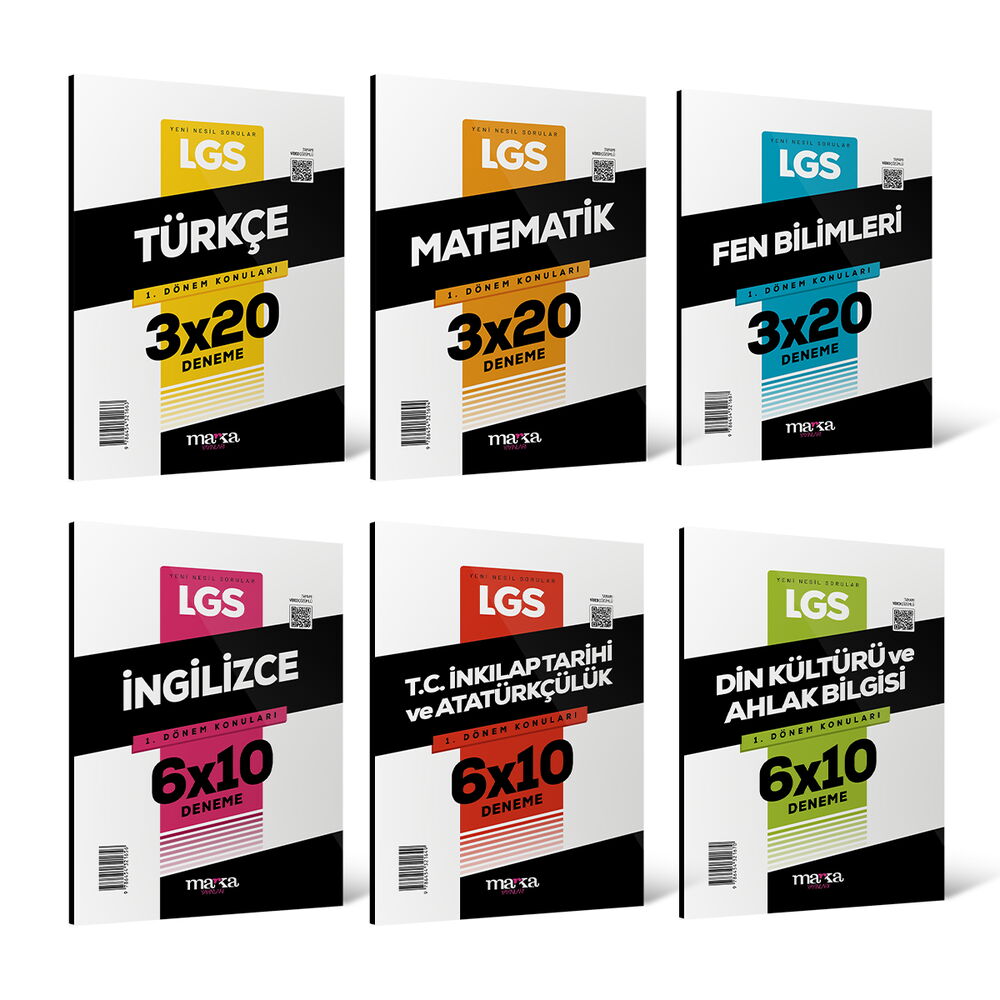 2026 LGS 1.Dönem Konuları Tüm Dersler Deneme Sınavı Seti 6 Fasikül 27 Deneme Marka Yayınları